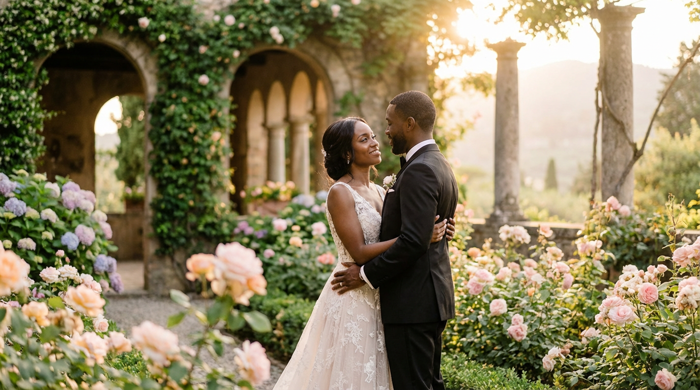 Black Couple Wedding Portrait